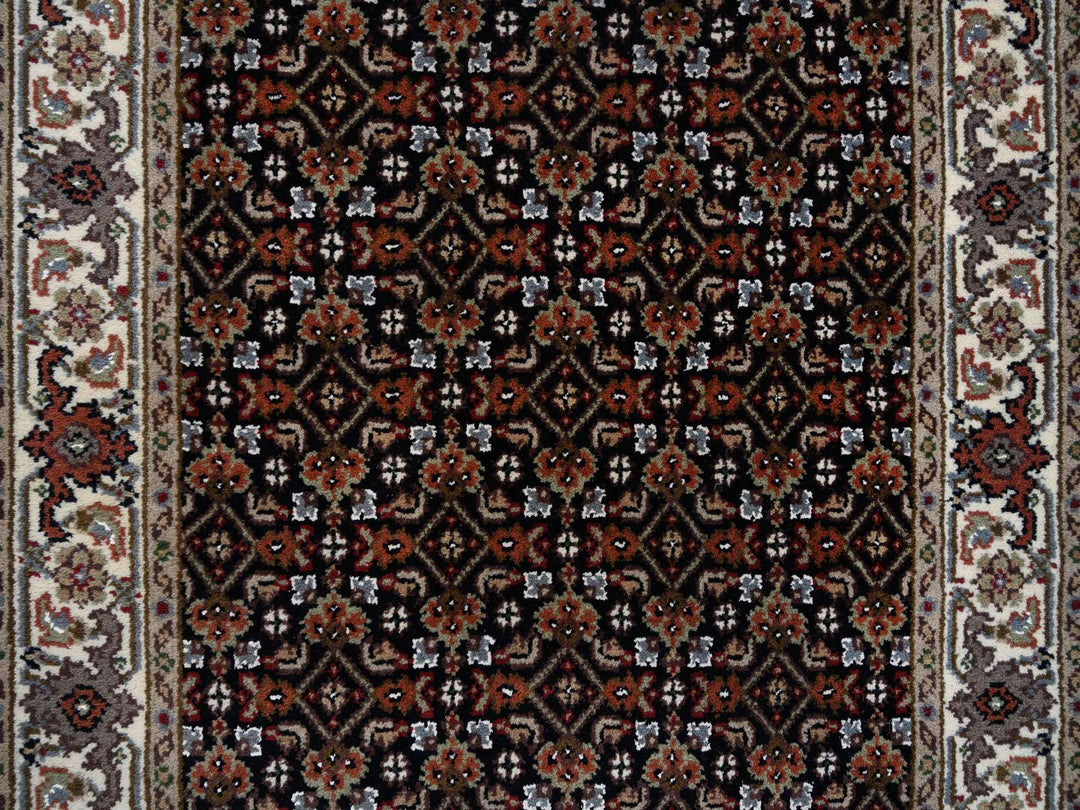 2'5" x 20'0" New Hand Knotted Black Wool & Silk Runner Oriental Rug - MOA10264114