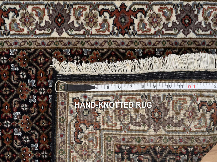 2'5" x 20'0" New Hand Knotted Black Wool & Silk Runner Oriental Rug - MOA10264114