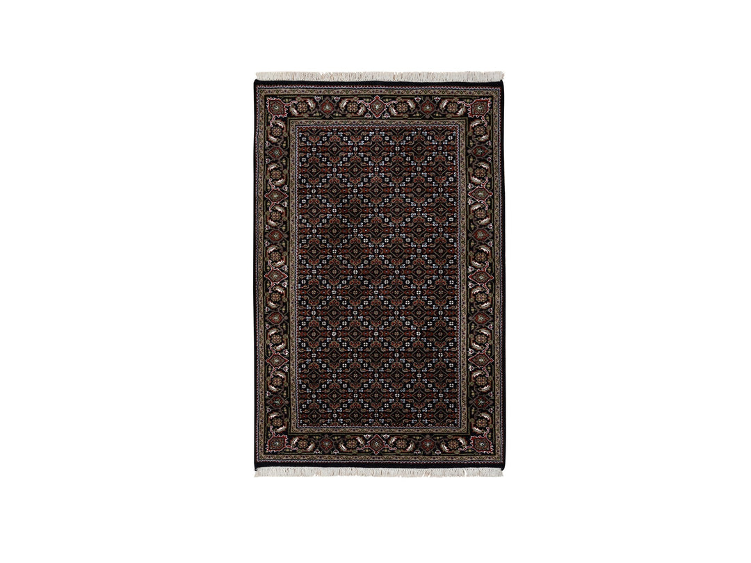 3'0" x 5'2" New Hand Knotted Black Wool Rectangle Oriental Rug - MOA10264117