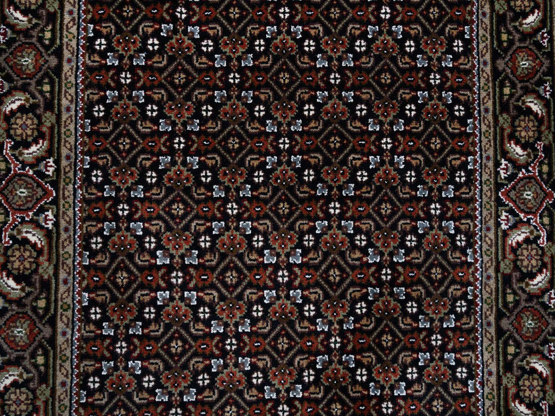 3'0" x 5'2" New Hand Knotted Black Wool Rectangle Oriental Rug - MOA10264117