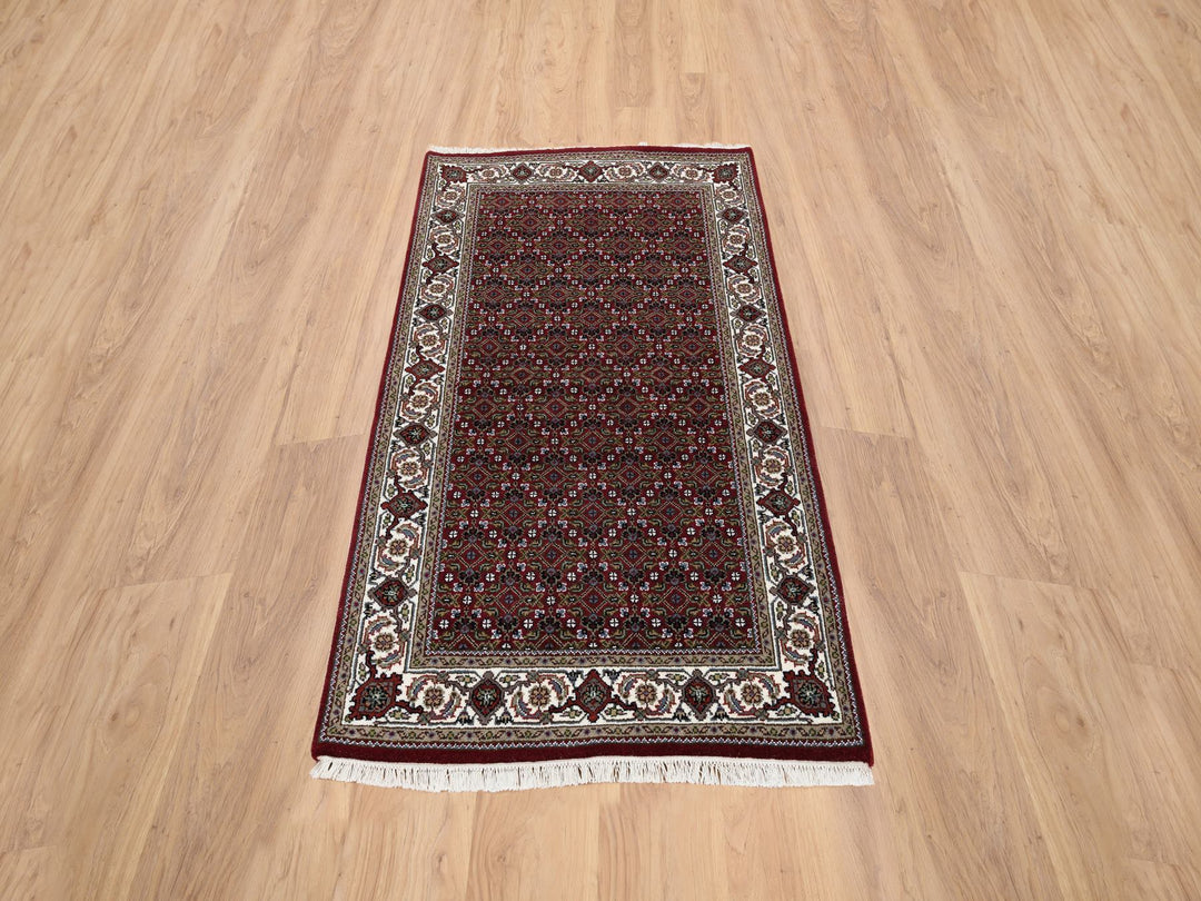 3'0" x 5'2" New Hand Knotted Red Wool Rectangle Oriental Rug - MOA10264120