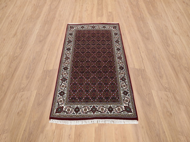 3'0" x 5'2" New Hand Knotted Red Wool Rectangle Oriental Rug - MOA10264120