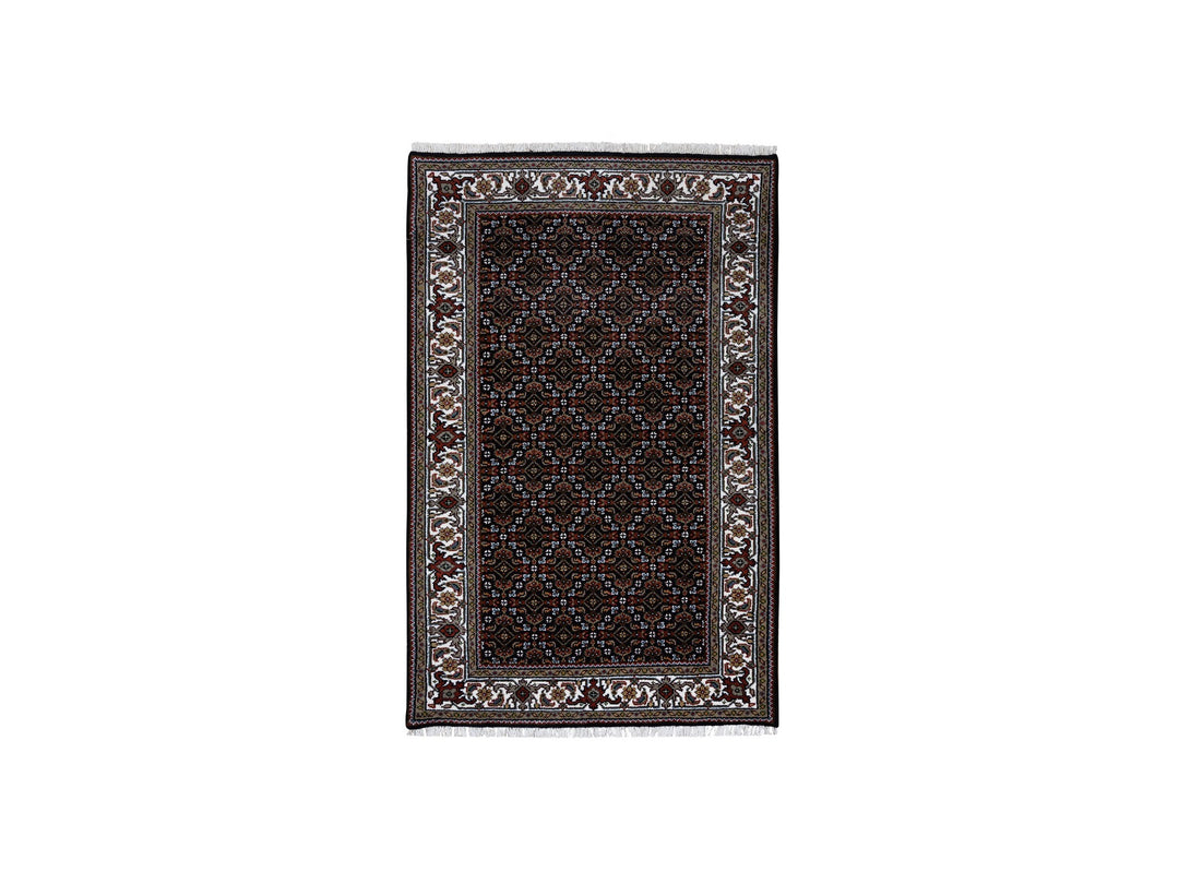 3'0" x 5'1" New Hand Knotted Black Wool Rectangle Oriental Rug - MOA10264121