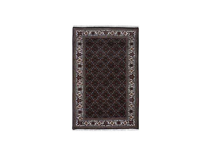 3'0" x 5'1" New Hand Knotted Black Wool Rectangle Oriental Rug - MOA10264121