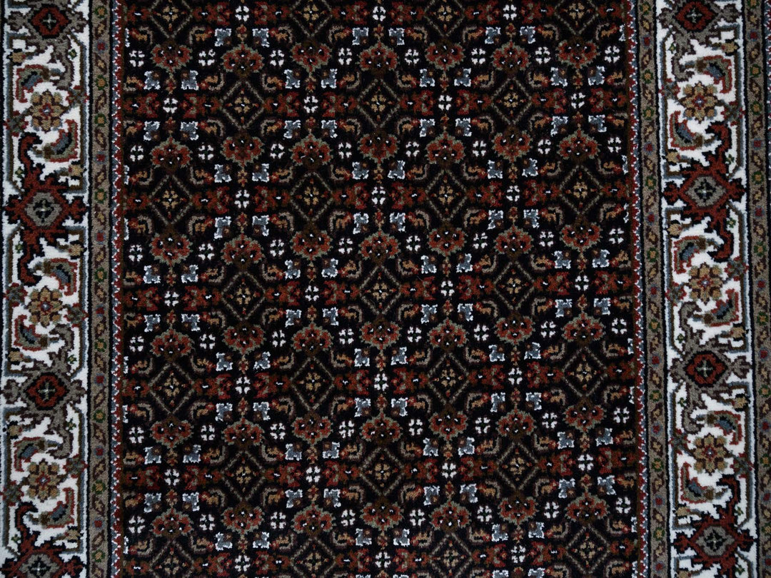 3'0" x 5'1" New Hand Knotted Black Wool Rectangle Oriental Rug - MOA10264121