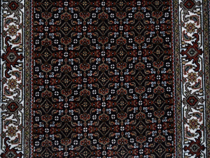 3'0" x 5'1" New Hand Knotted Black Wool Rectangle Oriental Rug - MOA10264121