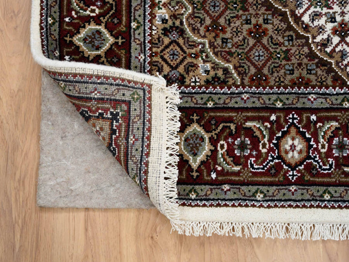 4'0" x 6'1" New Hand Knotted Ivory Silk & Cotton Blend Rectangle Oriental Rug - MOA10264122