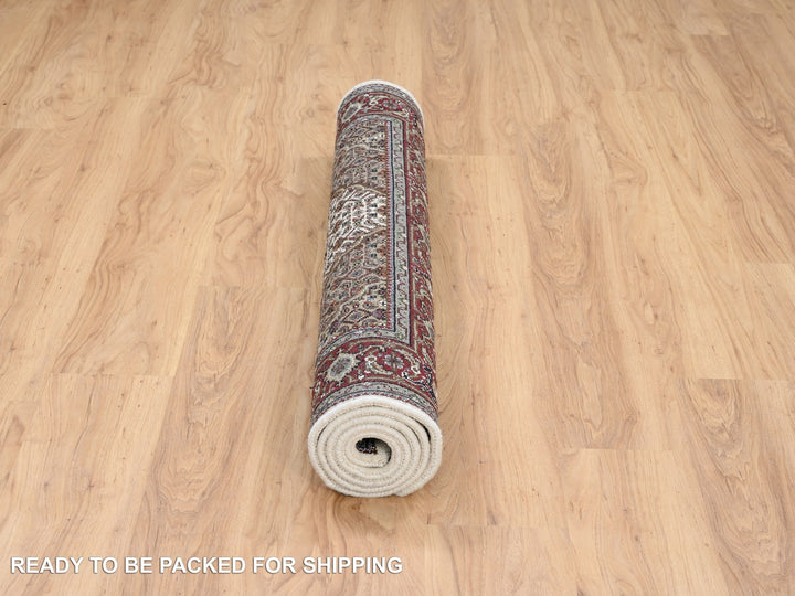4'0" x 6'1" New Hand Knotted Ivory Silk & Cotton Blend Rectangle Oriental Rug - MOA10264122
