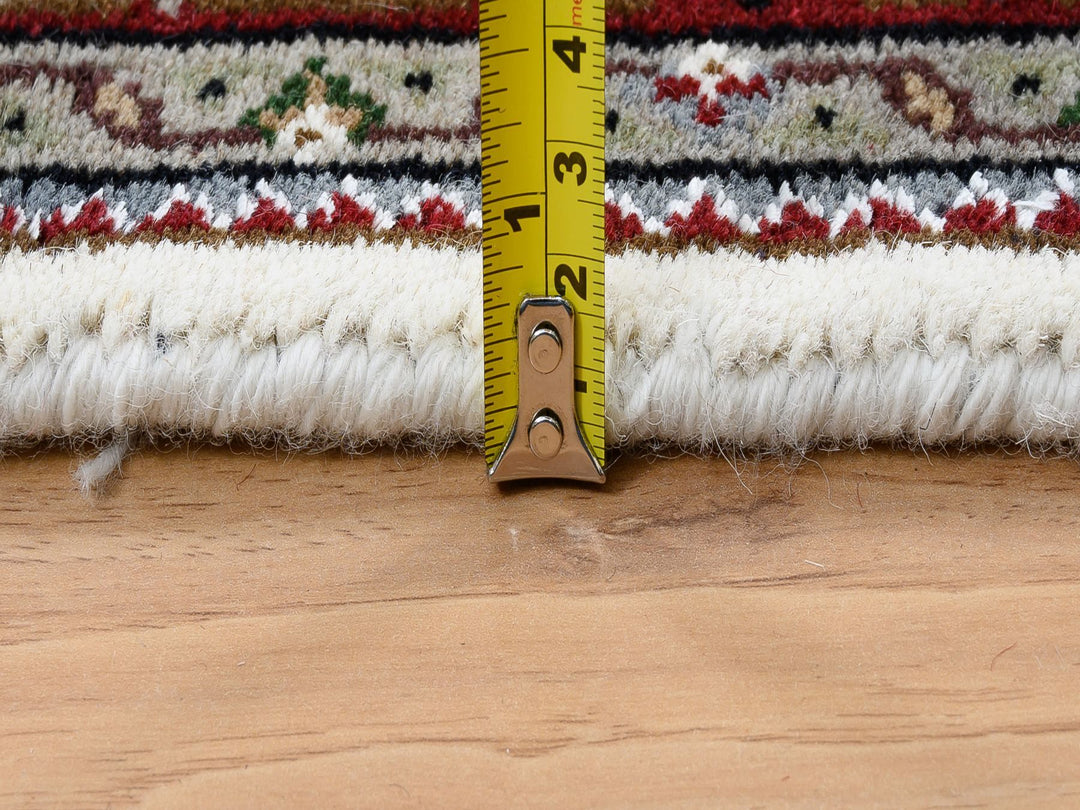 4'0" x 6'1" New Hand Knotted Ivory Silk & Cotton Blend Rectangle Oriental Rug - MOA10264122