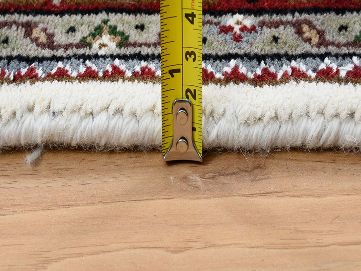 4'0" x 6'1" New Hand Knotted Ivory Silk & Cotton Blend Rectangle Oriental Rug - MOA10264122
