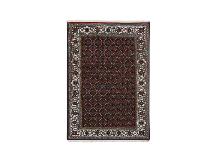 4'0" x 5'10" New Hand Knotted Red Wool & Silk Rectangle Oriental Rug - MOA10264124