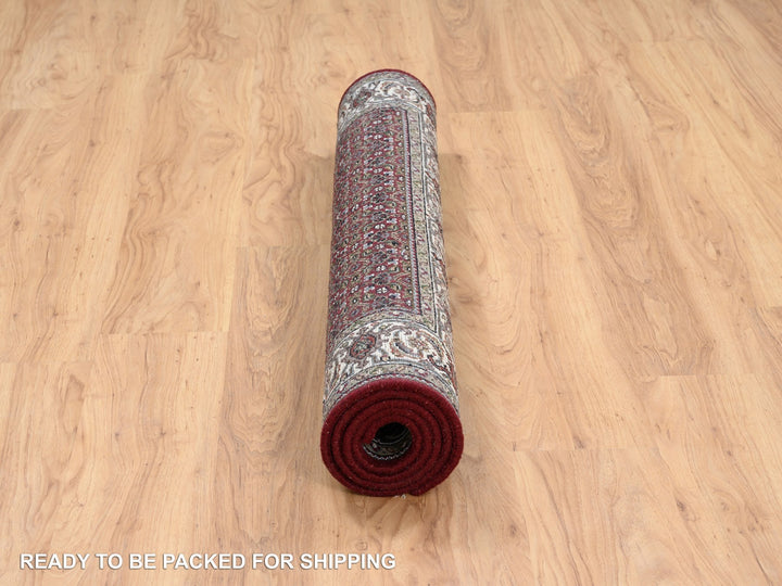4'0" x 5'10" New Hand Knotted Red Wool & Silk Rectangle Oriental Rug - MOA10264124