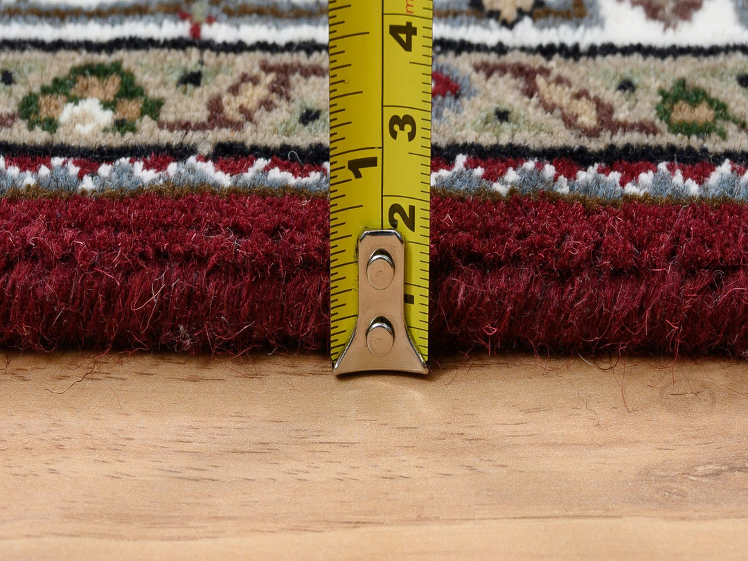 4'0" x 5'10" New Hand Knotted Red Wool & Silk Rectangle Oriental Rug - MOA10264124