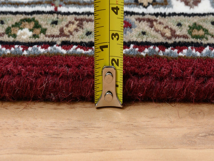 4'0" x 5'10" New Hand Knotted Red Wool & Silk Rectangle Oriental Rug - MOA10264124