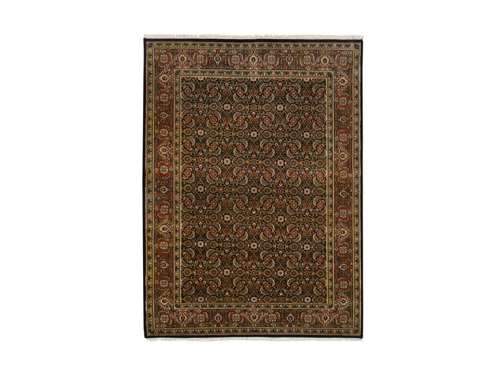 5'2" x 7'4" New Hand Knotted Black Wool Rectangle Oriental Rug - MOA10264125