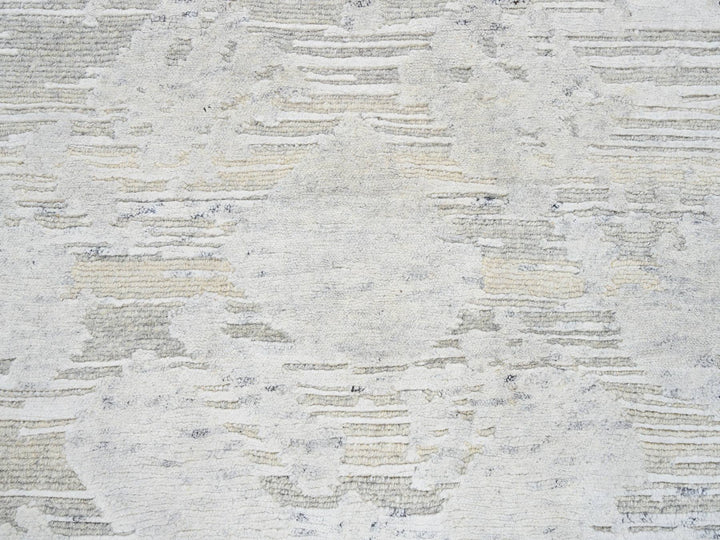 2'7" x 24'3" New Hand Knotted Grey Wool Runner Oriental Rug - MOA10264136