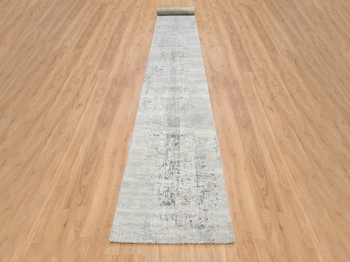2'6" x 20'0" New Hand Knotted Ivory Wool Runner Oriental Rug - MOA10264138