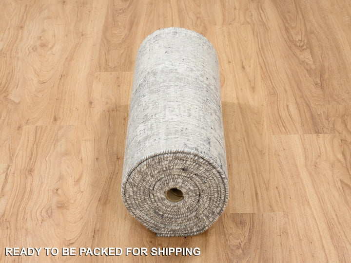 2'6" x 20'0" New Hand Knotted Ivory Wool Runner Oriental Rug - MOA10264138