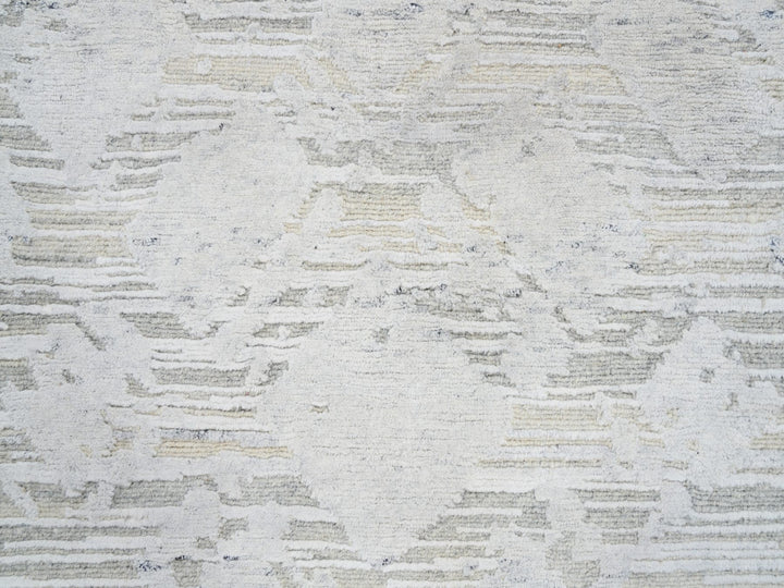 2'6" x 9'9" New Hand Knotted Grey Wool Runner Oriental Rug - MOA10264140