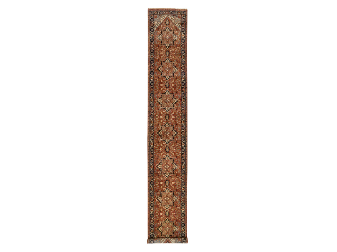 2'7" x 16'3" New Hand Knotted Red Wool Runner Oriental Rug - MOA10264198