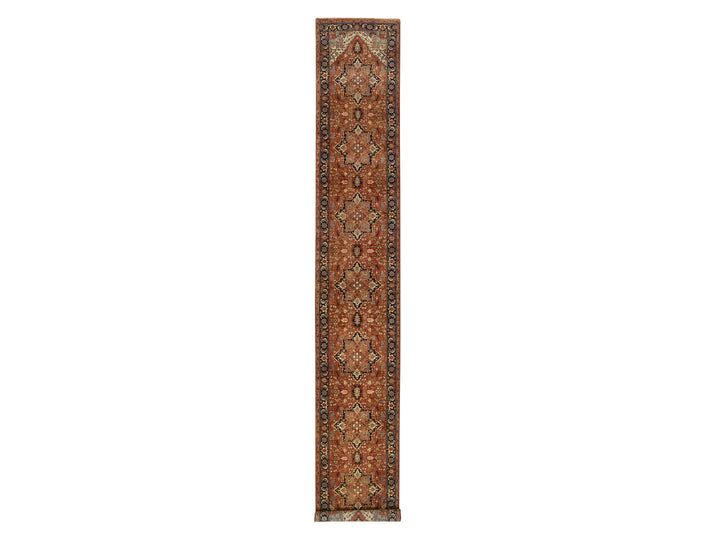 2'7" x 16'3" New Hand Knotted Red Wool Runner Oriental Rug - MOA10264198