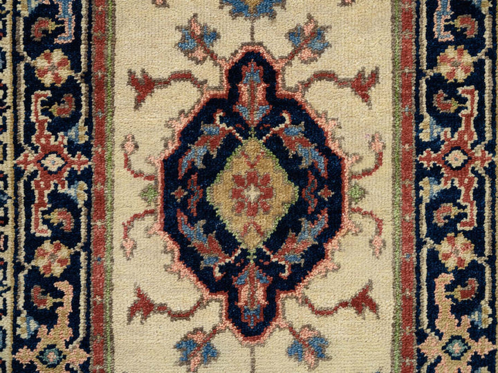 2'5" x 19'9" New Hand Knotted Ivory Wool Runner Oriental Rug - MOA10264202