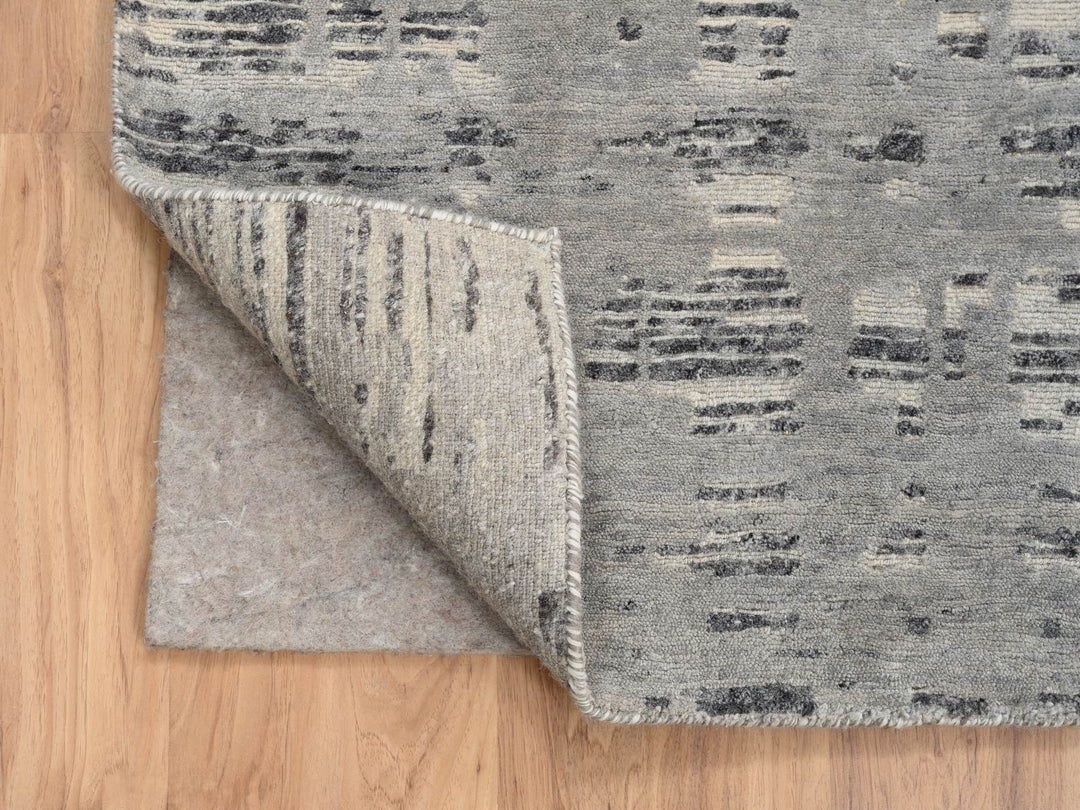 8'1" x 8'2" New Hand Knotted Grey Wool Square Oriental Rug - MOA10264233