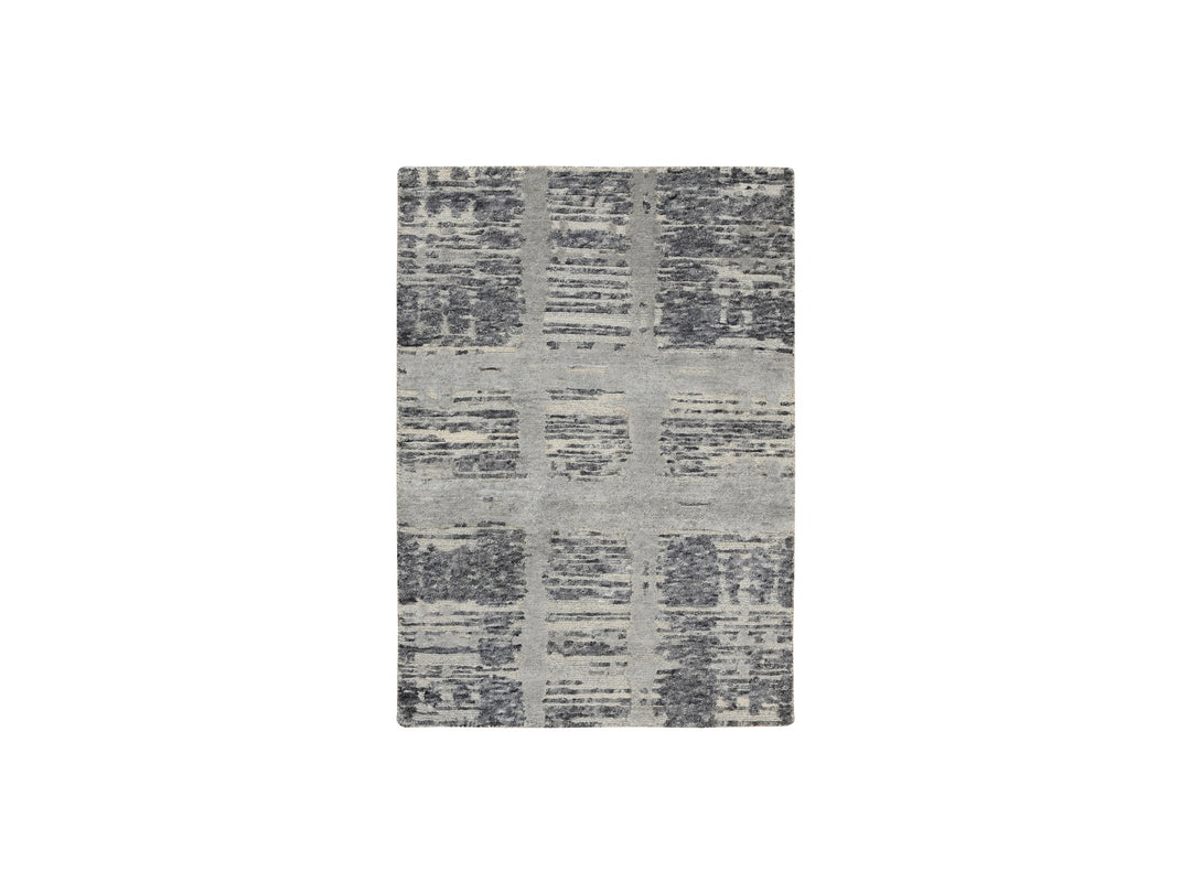 2'0" x 3'1" New Hand Knotted Grey Wool Rectangle Oriental Rug - MOA10264236