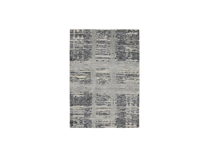2'0" x 3'1" New Hand Knotted Grey Wool Rectangle Oriental Rug - MOA10264236