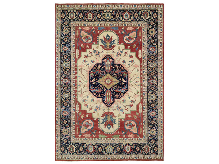 11'9" x 17'10" New Hand Knotted Ivory Wool Rectangle Oriental Rug - MOA10264244