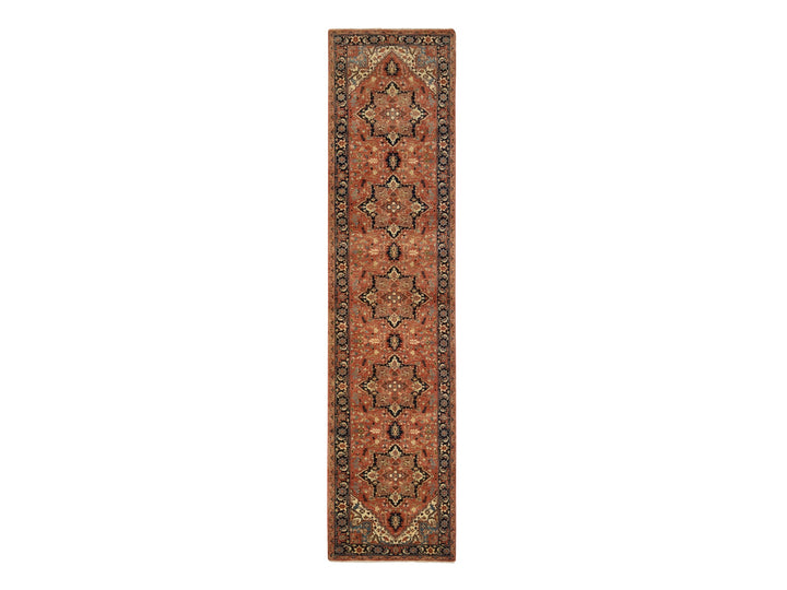 2'7" x 12'0" New Hand Knotted Red Wool Runner Oriental Rug - MOA10264250