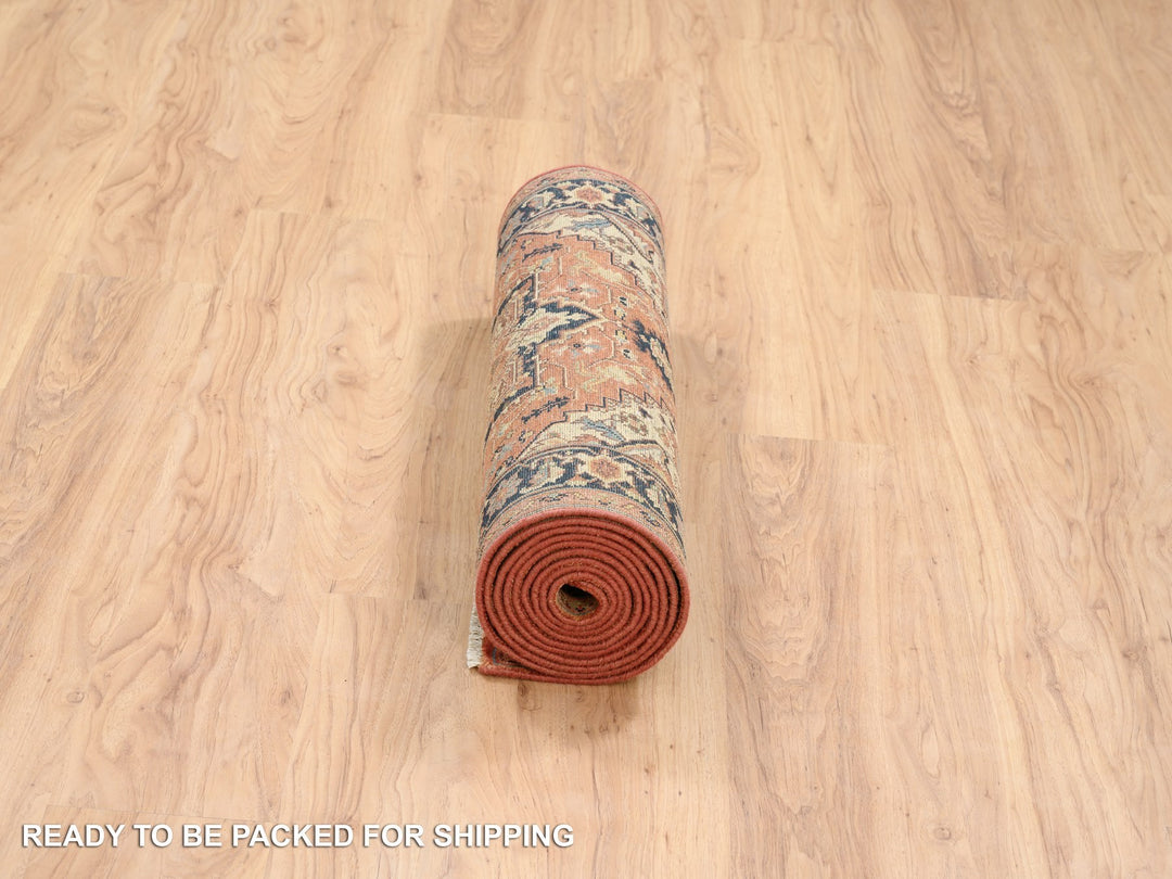 2'7" x 12'0" New Hand Knotted Red Wool Runner Oriental Rug - MOA10264250