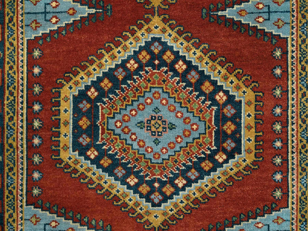 4'0" x 10'0" New Hand Knotted Red Wool Runner Oriental Rug - MOA10264256