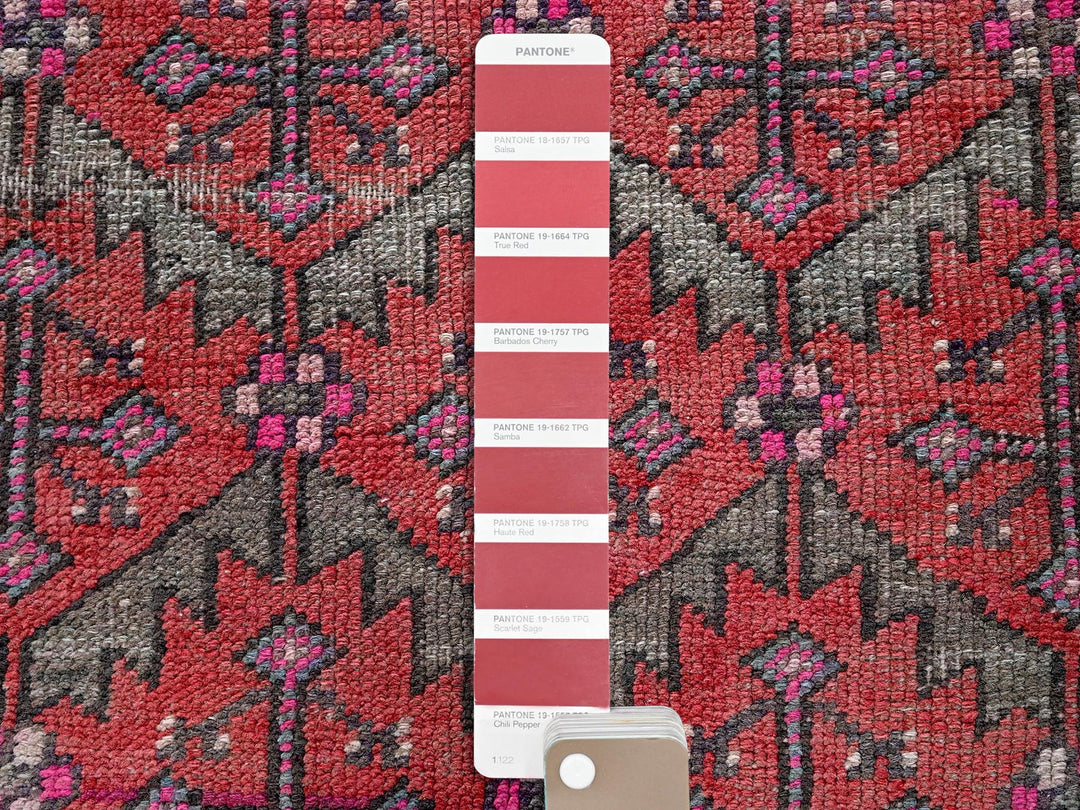 2'8" x 9'10" Vintage Hand Knotted Red Wool Runner Oriental Rug - MOA102642
