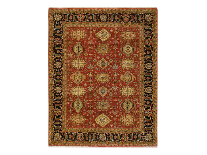 8'2" x 10'0" New Hand Knotted Red Wool Rectangle Oriental Rug - MOA10264331