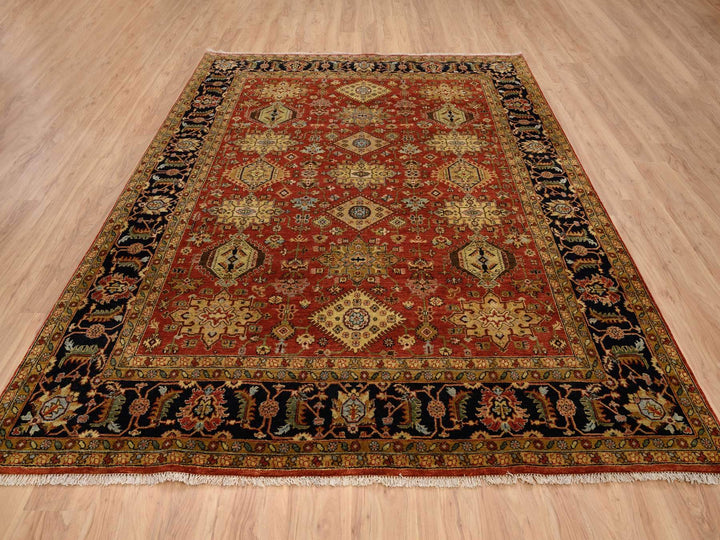 8'2" x 10'0" New Hand Knotted Red Wool Rectangle Oriental Rug - MOA10264331