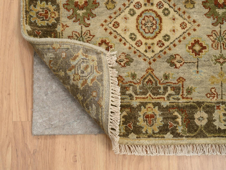 2'8" x 19'10" New Hand Knotted Grey Wool Runner Oriental Rug - MOA10264379