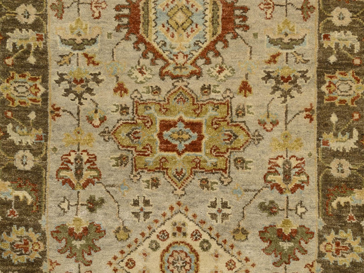 2'8" x 19'10" New Hand Knotted Grey Wool Runner Oriental Rug - MOA10264379