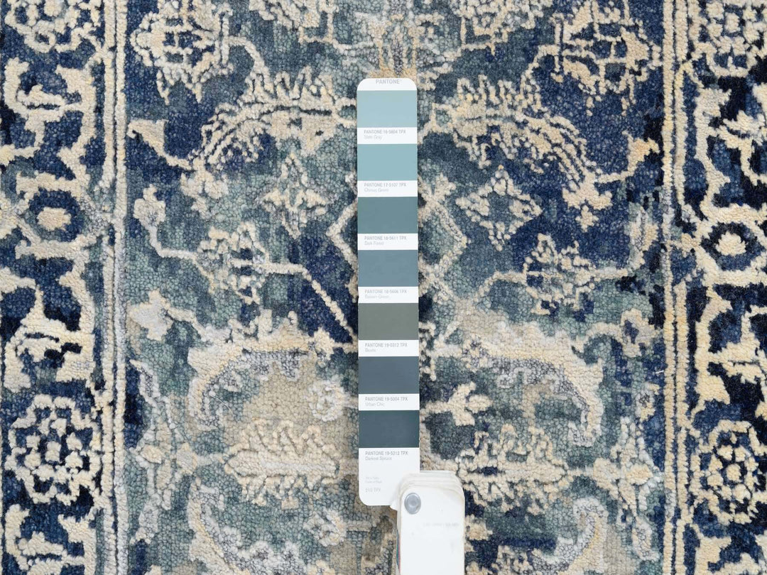 2'0" x 3'0" New Hand Knotted Teal Wool & Silk Rectangle Oriental Rug - MOA10264385