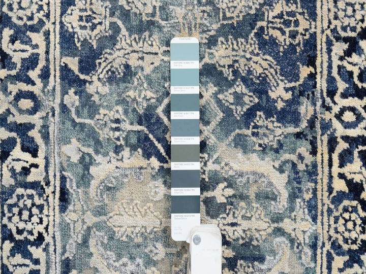 2'0" x 3'0" New Hand Knotted Teal Wool & Silk Rectangle Oriental Rug - MOA10264385
