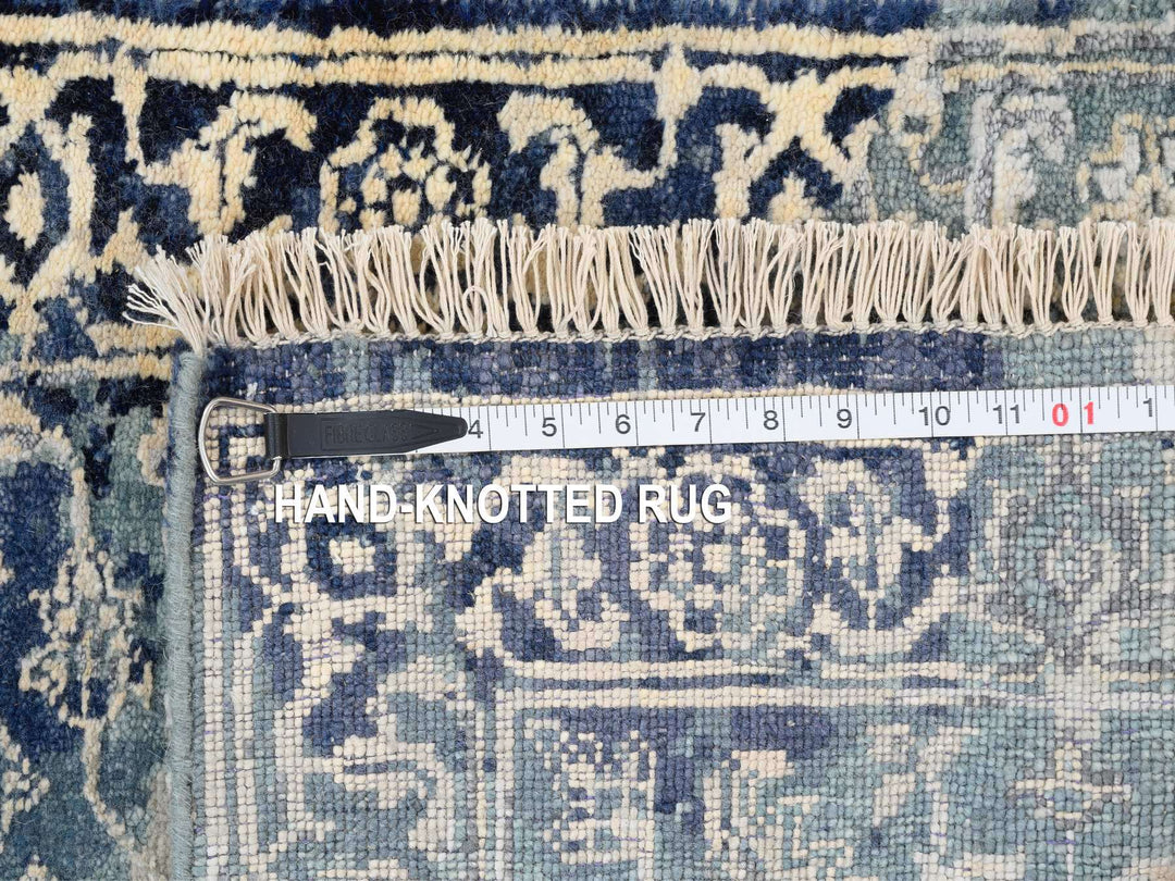2'0" x 3'0" New Hand Knotted Teal Wool & Silk Rectangle Oriental Rug - MOA10264385