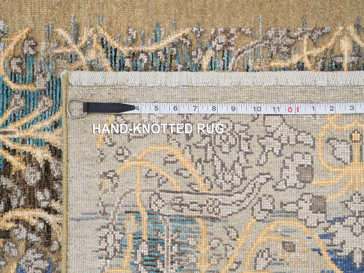 2'6" x 10'0" New Hand Knotted Brown Wool & Silk Runner Oriental Rug - MOA10264407