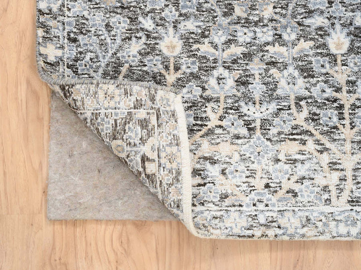 2'7" x 8'3" New Hand Knotted Brown Wool & Silk Runner Oriental Rug - MOA10264421