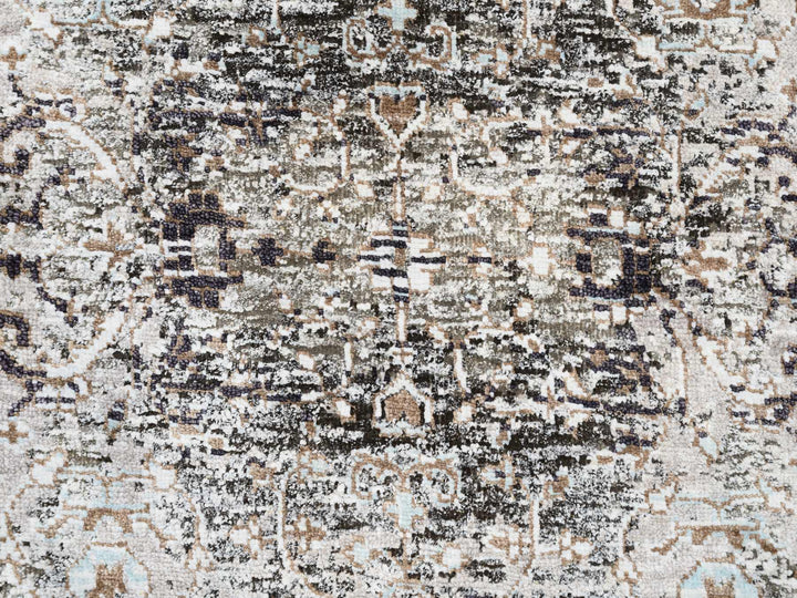 2'1" x 3'0" New Hand Knotted Grey Wool & Silk Rectangle Oriental Rug - MOA10264427