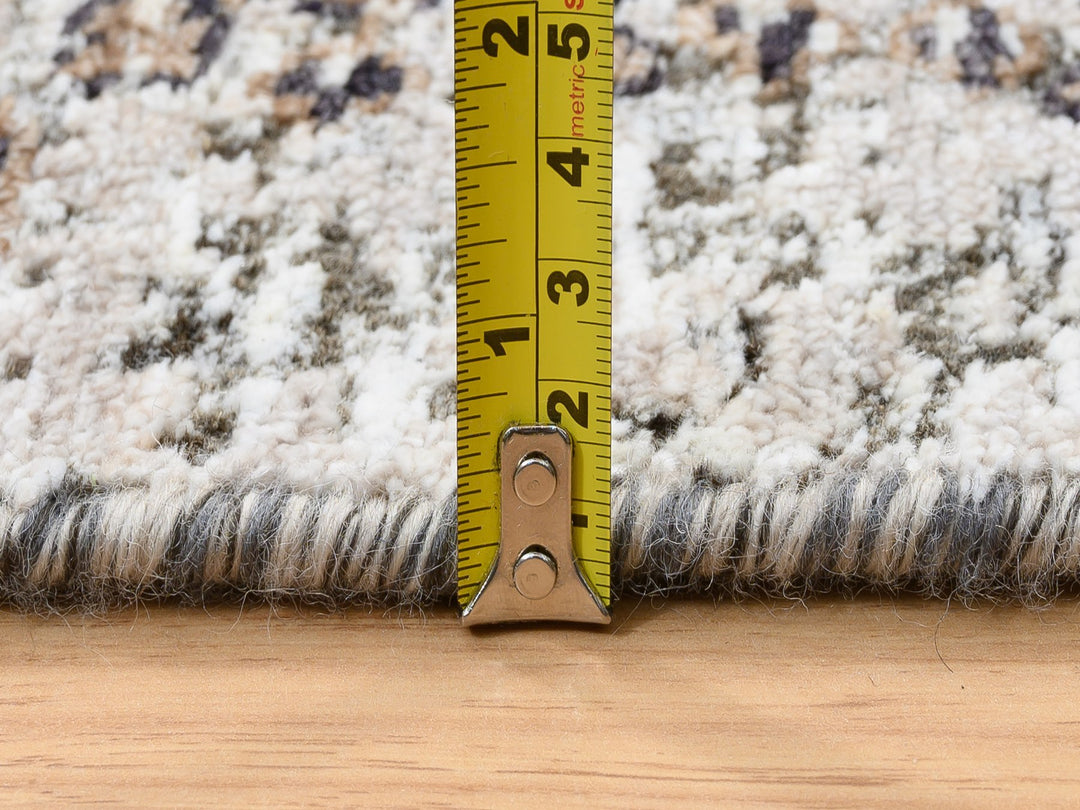 4'0" x 10'0" New Hand Knotted Brown Wool & Silk Runner Oriental Rug - MOA10264451