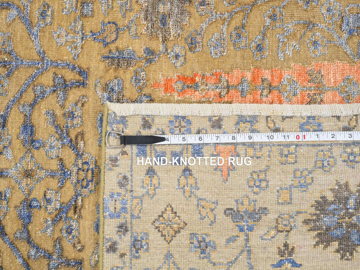 4'1" x 6'2" New Hand Knotted Brown Wool & Silk Rectangle Oriental Rug - MOA10264454