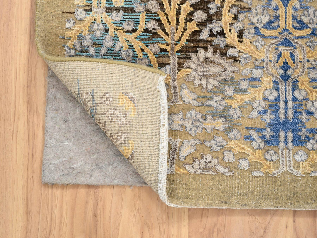 3'2" x 5'0" New Hand Knotted Brown Wool & Silk Rectangle Oriental Rug - MOA10264459