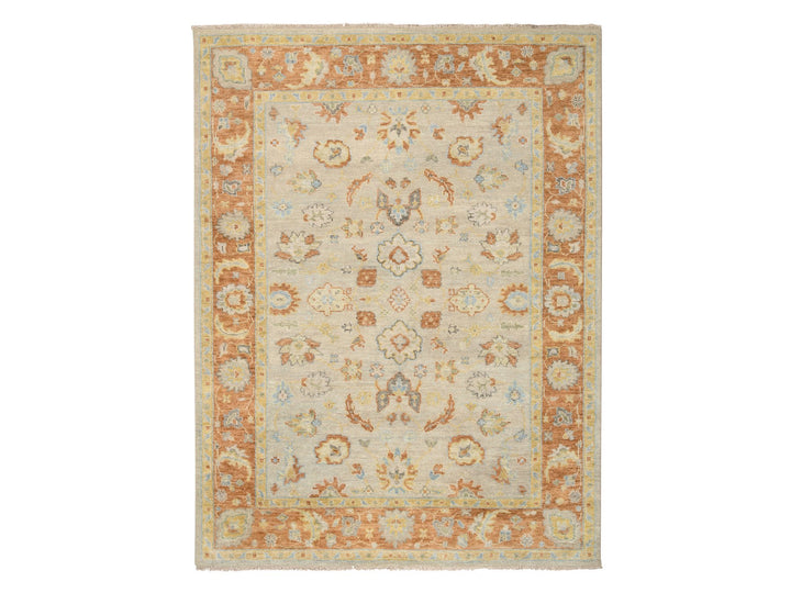 9'1" x 11'9" New Hand Knotted Beige Wool Rectangle Oriental Rug - MOA10264480