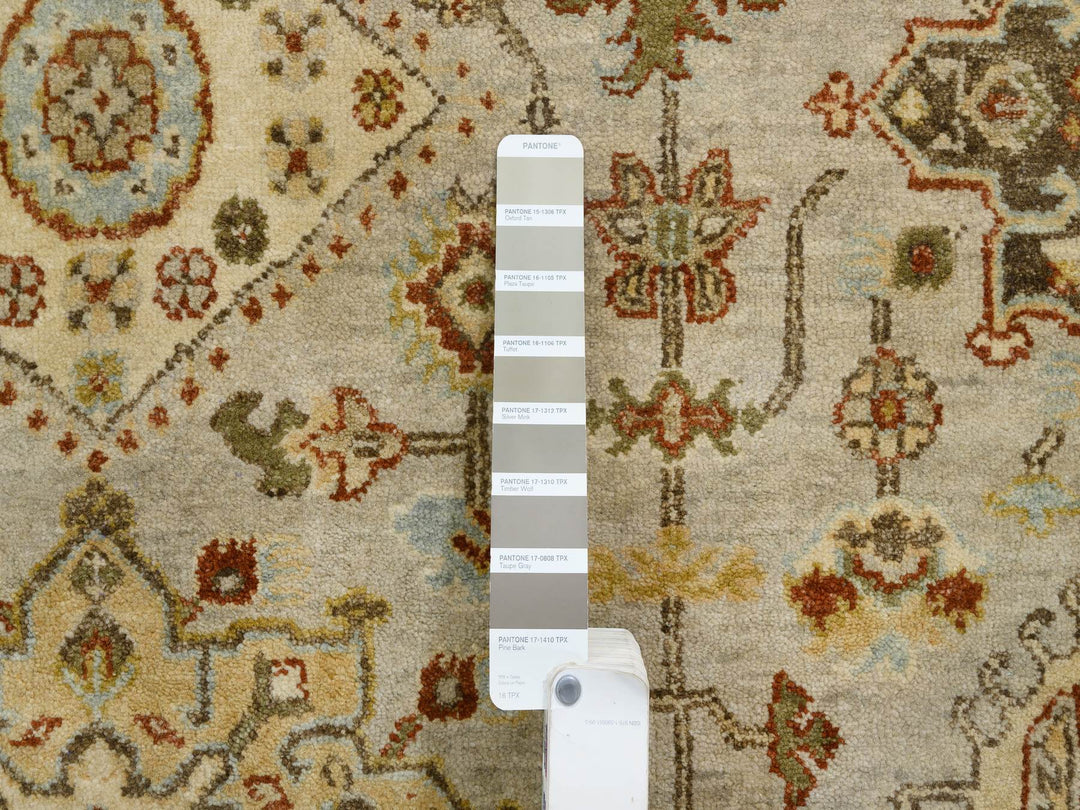 10'0" x 10'0" New Hand Knotted Grey Wool Round Oriental Rug - MOA10264485
