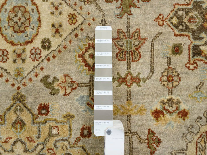 10'0" x 10'0" New Hand Knotted Grey Wool Round Oriental Rug - MOA10264485